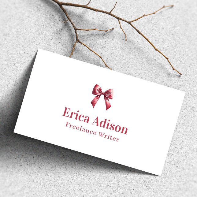 Coquette Ribbon QR Code Rosa Bogen Visitenkarte (Von Creator hochgeladen)