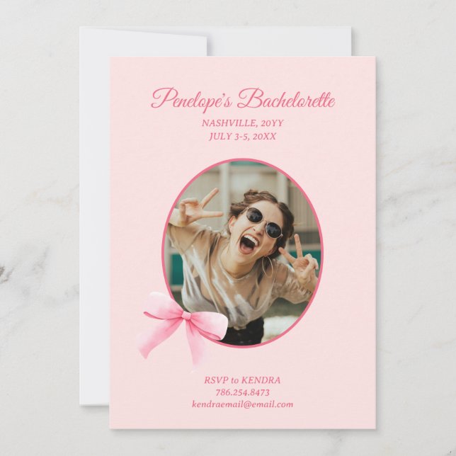 Coquette romantique Bachelorette Party Invitation (Devant)