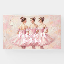Coquette-Rosa-Ballerina-Geburtstag Banner