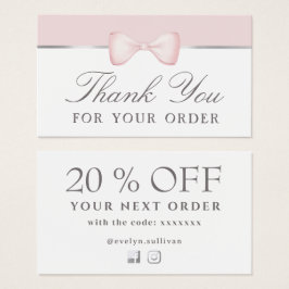 Coquette rosa Bogen danke Discount-Karte