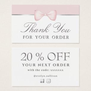 Coquette rosa Bogen danke Discount-Karte