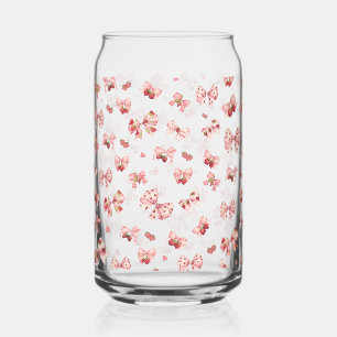 Coquette rosa Bow mit Erdbeeren Kann Glass Dosenglas
