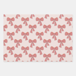 Coquette rosa, handgezogenes Bugmuster Geschenkpapier Set