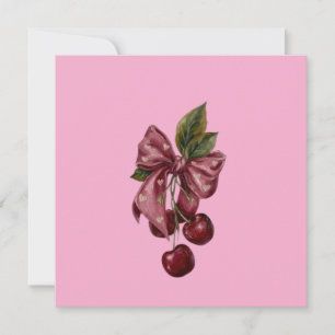Coquette-Rosa-Kirschband-Kissen Einladung