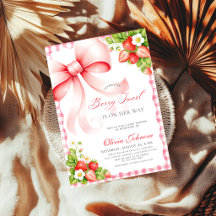 Coquette Rosa Schleife Berry Sweet Baby Shower-Ein
