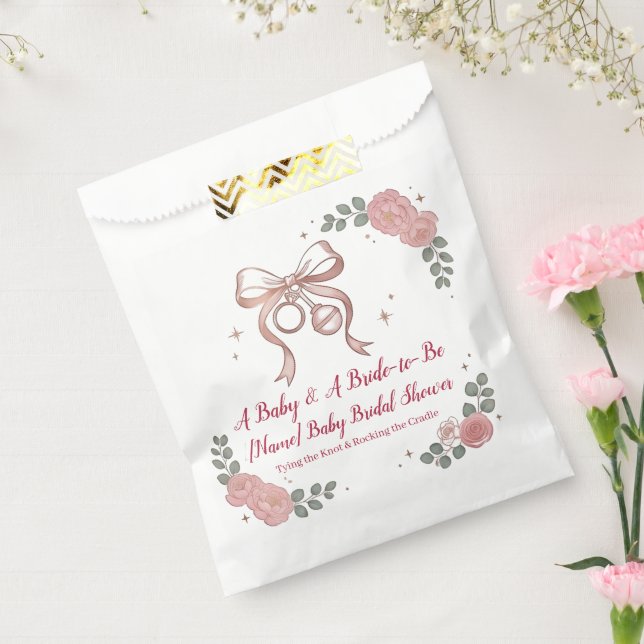 Coquette Rosa Schleife & Rosen | Gemeinsam für Bab Geschenktütchen (Versiegelt)