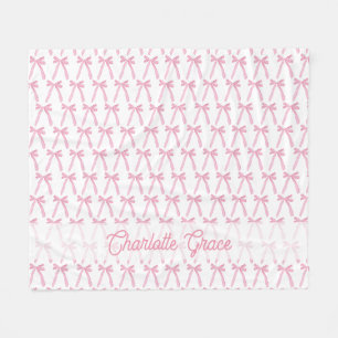 Coquette Rosa Schleifen Baby Mädchen Personalisier Fleecedecke