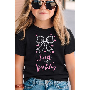Coquette Rosa Schleifen-Shirt Kleinkind Mädchen T-Shirt