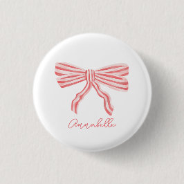Coquette Rosa Streifen Bow Button