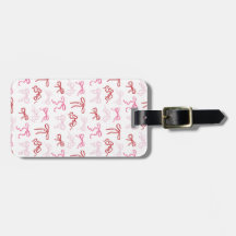Coquette rosa und rote Bogen Muster Gepäckmarke