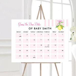 Coquette Rosa Zitronen Baby Shower Terminposter Poster
