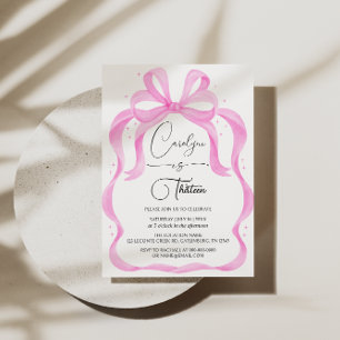 Coquette rose 13e anniversaire Invitation