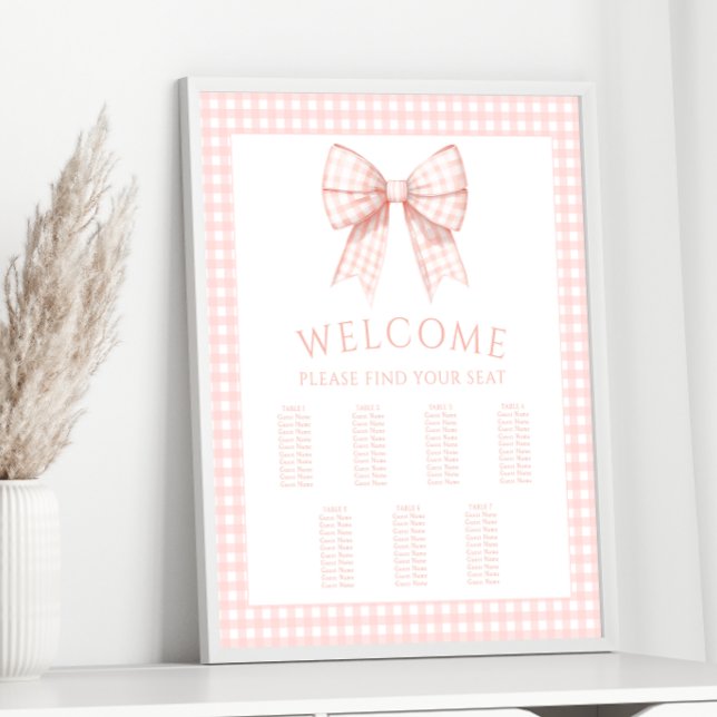 Coquette Rose Bow Baby Girl Douche Tableau de sièg (Créateur téléchargé)