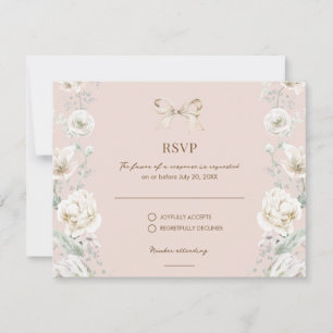 Coquette rose Bow mariage floral RSVP