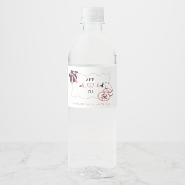 Coquette rose Diplôme Infirmière Étiquette de bout (Devant)