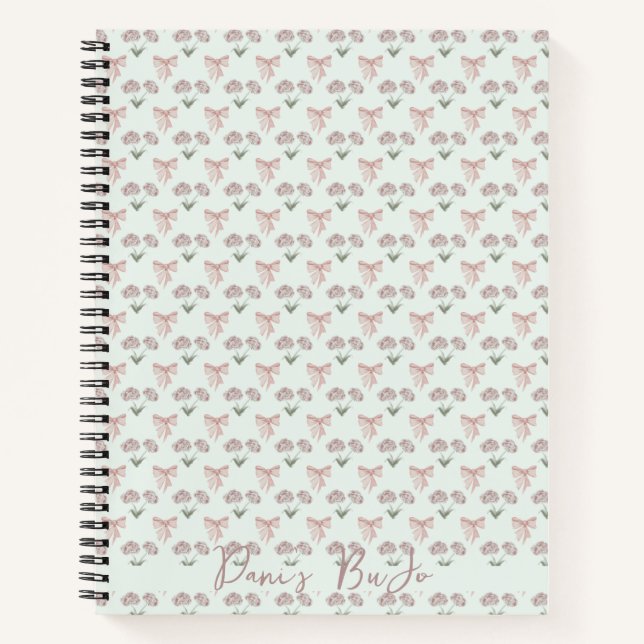 Coquette Rose et Bow Bullet Journal (Devant)