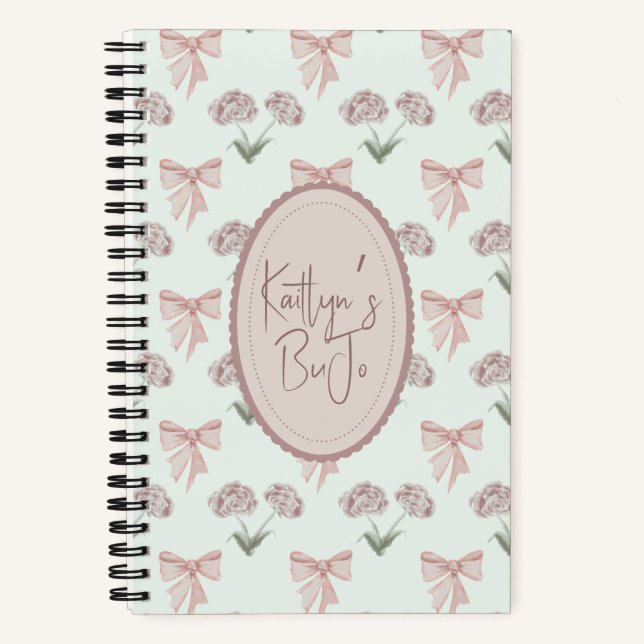 Coquette Rose et Bow Bullet Journal (Recto)