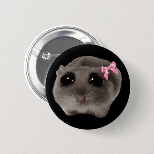 Coquette Sad Hamster Meme Button Button (Vorne & Hinten)