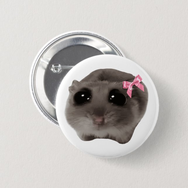 Coquette Sad Hamster Meme Button Button (Vorne & Hinten)