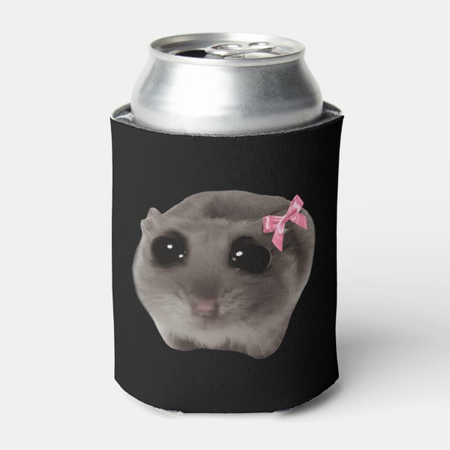 Coquette Sad Hamster Meme Doppelseitiges Schwarz Dosenkühler (Kanne Vorderseite)