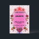 Coquette Save The Date<br><div class="desc">All cute pastel coquette with a tea party setting,  tea cups,  pastries,  candle drum,  bird,  cat,  butterfly,  bee,  dragonfly,  cute things and etc</div>