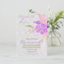Coquette Schleife in Rosa Bouquet Save-The-Date
