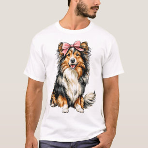 Coquette-Schleife Shetland Sheepdogs Hunde-Mama Mä T-Shirt