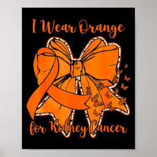 Coquette-Schmetterlingsband trägt Orange für Niere Poster