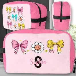Coquette School Girl Pink Bow Name Lunch Box Waschbeutel