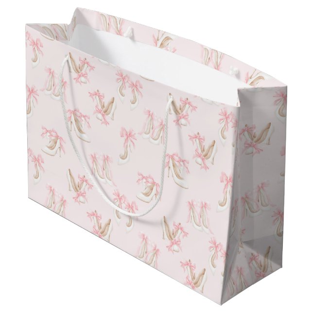 Coquette Schuhe Muster  Große Geschenktüte (Rückseite Schrägansicht)