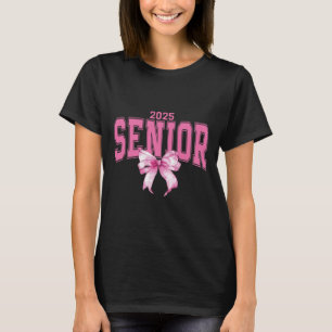 Coquette Senior 2025 Pink Bow T-Shirt