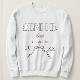 Coquette Senior Aunt Graduate Custom Pink Bow Sweatshirt