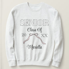 Coquette Senior Year Personalized Pink Bow Sweatshirt