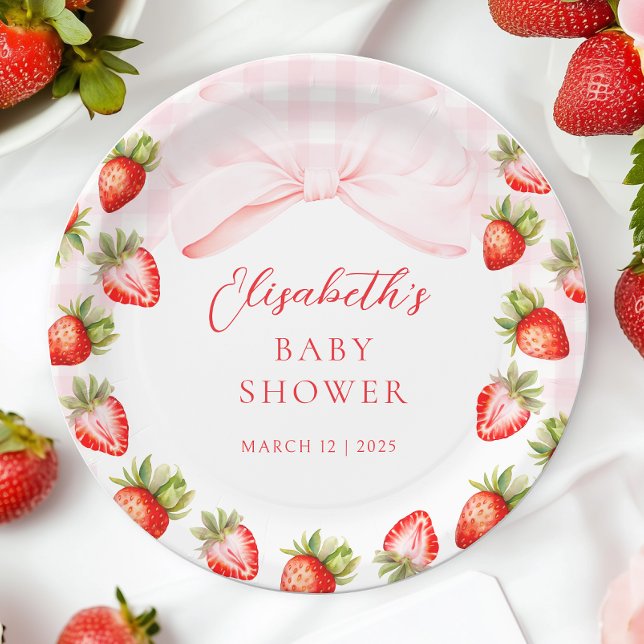 Coquette Strawberry Babydusche Pappteller (Von Creator hochgeladen)