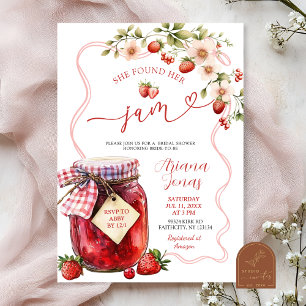 Coquette Strawberry Summer Jam Brautparty Showe Einladung