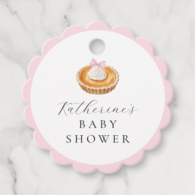 Coquette Süsse Pie Baby Dusche Geschenkanhänger (Vorderseite)