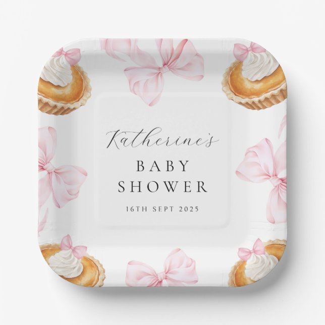Coquette Süsse Pie Babydusche Papier Napkin Pappteller (Vorderseite)