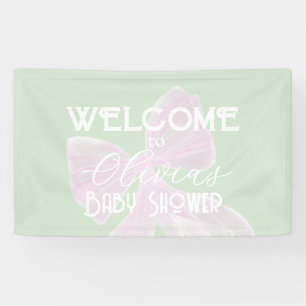 Coquette Süße rosa Schleife und Mädchen-Baby-Party Banner