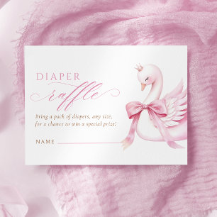 Coquette Swan Princess Baby Dusche Windeln Raffel Begleitkarte