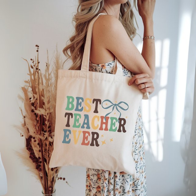 Coquette Teacher Bag, Retro Bester Lehrer je Gesch Tragetasche (best teacher ever tote, retro teacher bag, teacher appreciation gift, teacher birthday gift,)