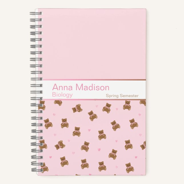 Coquette Teddy Bear Notebook Notizbuch (Vorderseite)