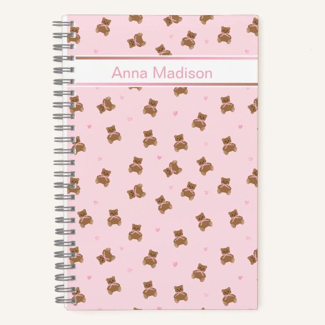 Coquette Teddy Bear Notebook Notizbuch (Vorderseite)