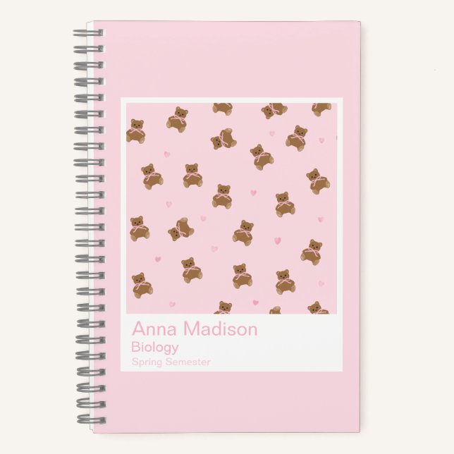 Coquette Teddy Bear Notebook Notizbuch (Vorderseite)