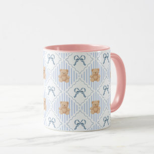 Coquette-Teddybär- und Schleifenmuster Tasse