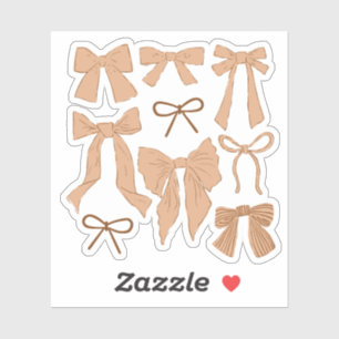 Coquette Terracotta Bows Romantik Aufkleber