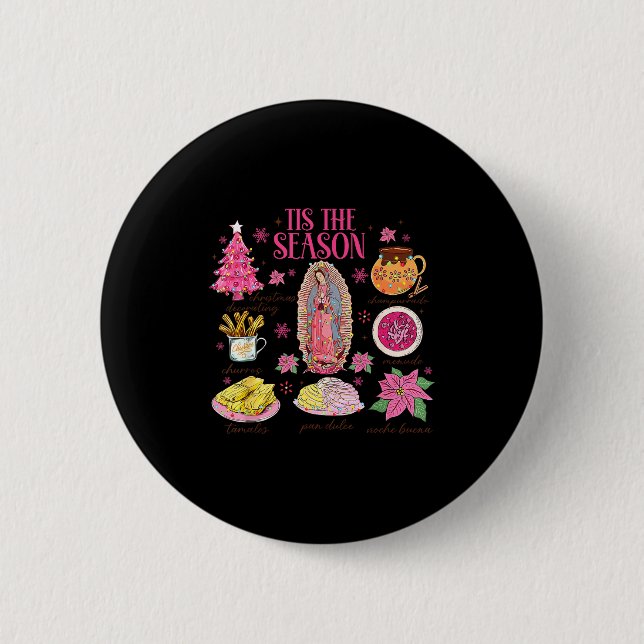 Coquette Tis The Season Mexican Christmas Spanish  Button (Vorderseite)