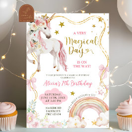 Coquette Unicorn Magical Day Girl Birthday Einladung