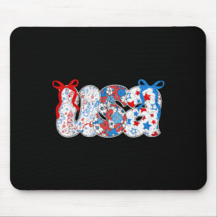 Coquette Usa Floral 4. Juli Bow Stars Feuerwerk Mousepad