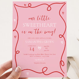 Coquette Valentine Babydusche Einladung