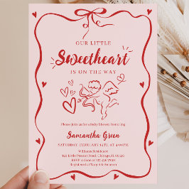 Coquette Valentine Babydusche Einladung